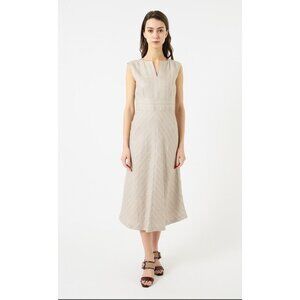 Max Mara Linen striped Sleeveless Midi  Dress XS/S